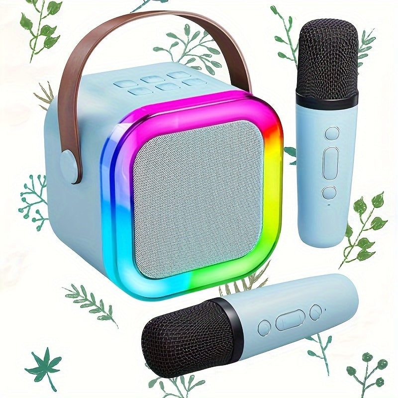 LED chiroq, simsiz karaoke, qo'l mikrofoni, ovoz balansi va USB zaryadlash bilan jihozlangan portativ subwoofer, oilaviy yig'ilishlar va tug'ilgan kunlar uchun.