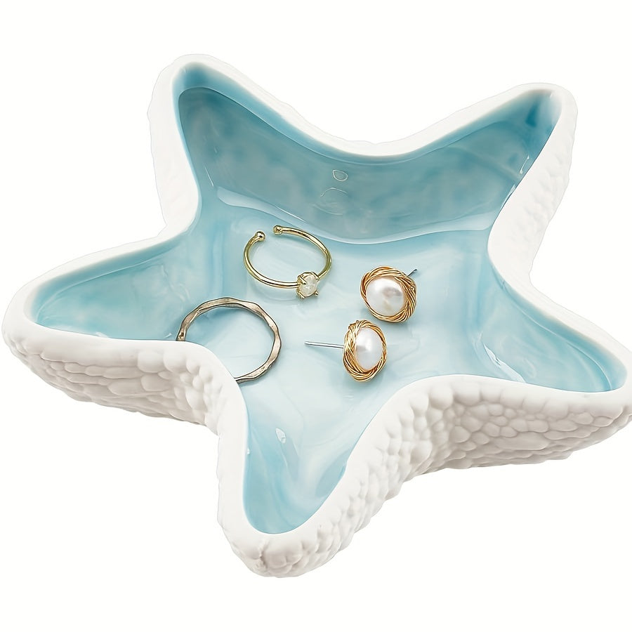 Conch Shaped Jewelry Tray with Ring and Earring Holder Organizer for Rings Bracelets Necklaces
