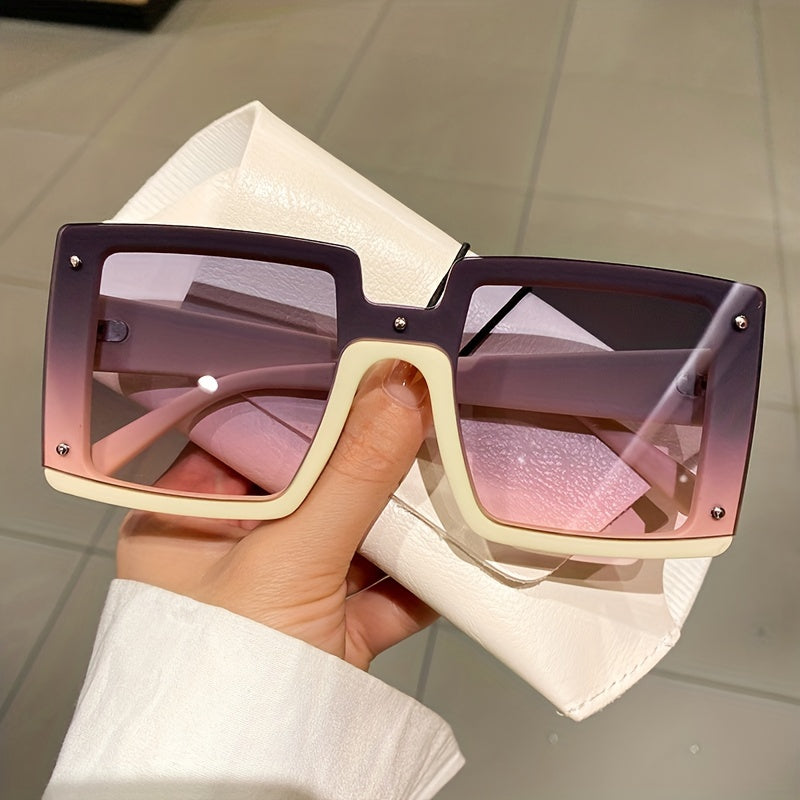 Gafas de sol cuadradas oversized para hombres y mujeres, gafas de moda con estilo de lujo