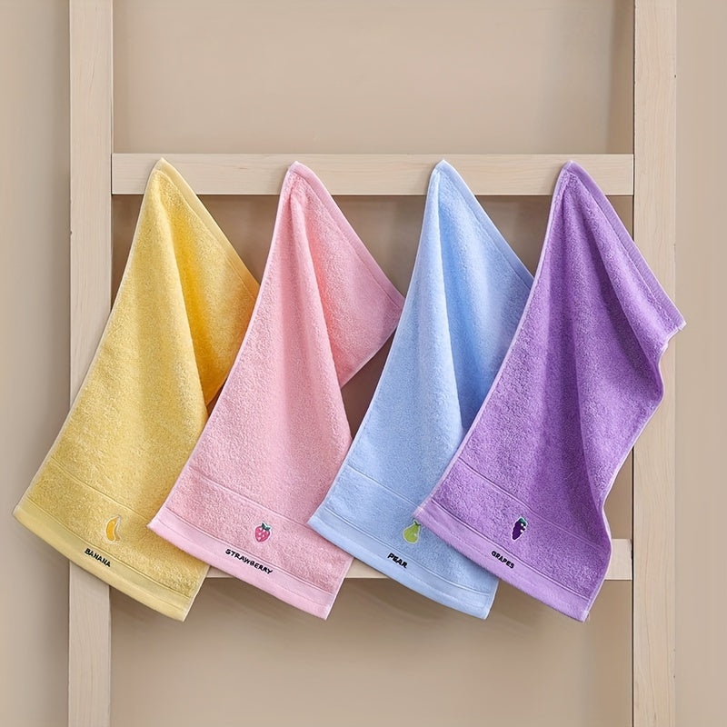 4-Pack Fruit Embroidered Hand Towels Super Soft Knit 400gsm for Daily Use