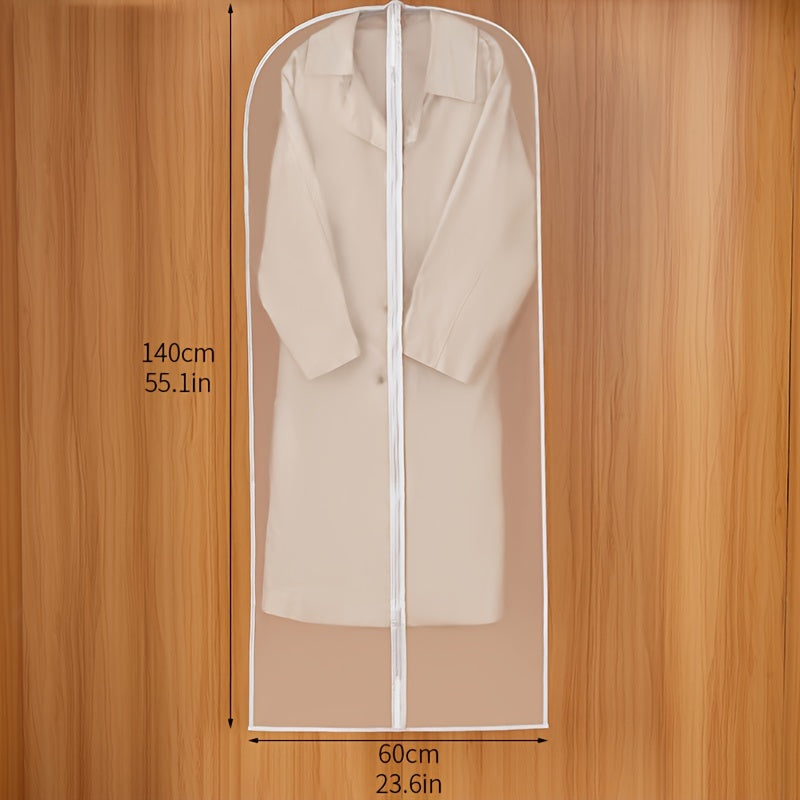 Juego de 5 bolsas de protección para prendas transparentes, impermeables, con colgador y cremalleras para organización de ropa