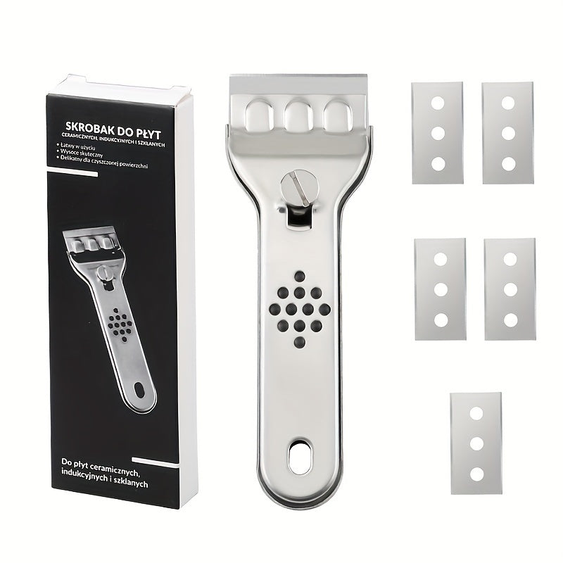 Versatile Stainless Steel Cleaning Shovel for Appliances with Razor Blade Scraper