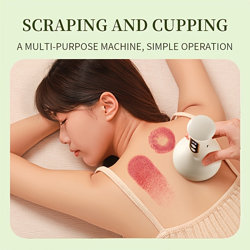 USB zaryadlash bilan qayta zaryadlanadigan Gua Sha massajeri, 9 tezlik, issiq shassi, ≤36V, 1200mAh litiy batareyasi, bo'yin, yelka, orqa og'rig'ini kamaytirish uchun batareya bilan ishlaydi. Ayollar, erkaklar, oilalar uchun mos.