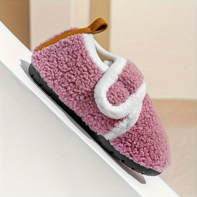 Zapatos de casa para niñas, antideslizantes, de algodón, cálidos, ligeros y casuales para otoño e invierno