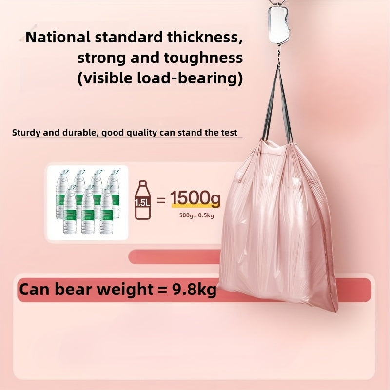 Pack of 50 or 100 Extra-Large Thick Durable Drawstring Trash Bags for Home and Outdoor Use