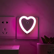 Heart-Shaped LED Night Light with Sensor Wall Mount Indoor Non-Waterproof