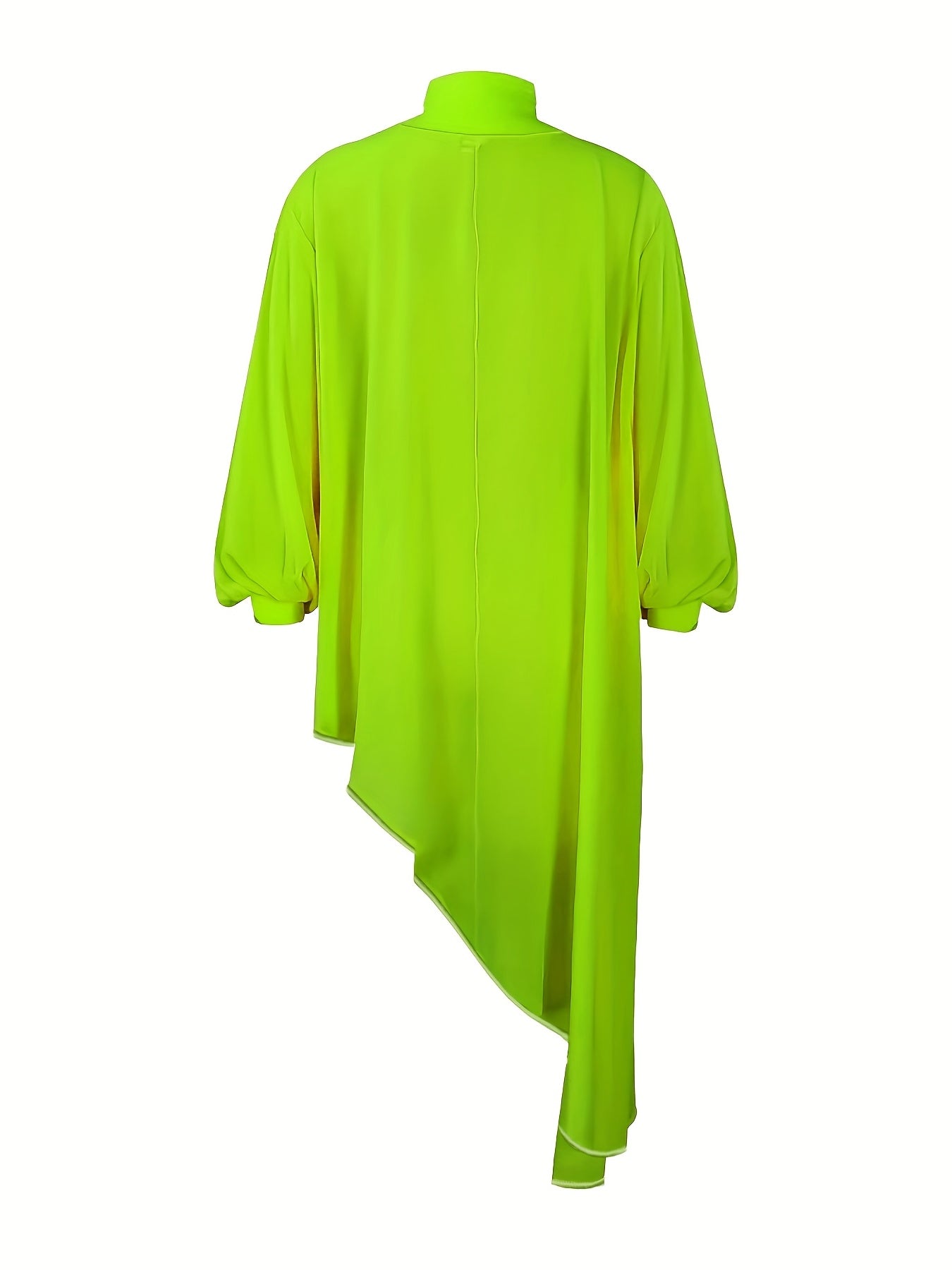 Plus Size Knit Top Asymmetrical High Stretch Yellow Casual Allseason