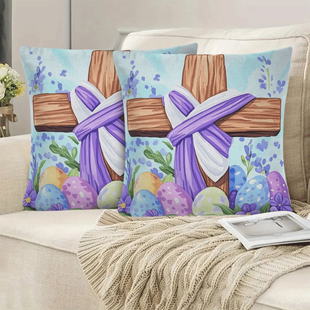 Set of 2 Floral Pillow Covers 45x45 cm with Zipper Closure for Sofa and Bedroom Decor