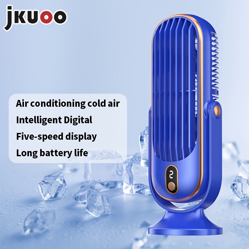 Portable Fan with 5 Speeds, 720° Oscillation, USB Rechargeable Battery