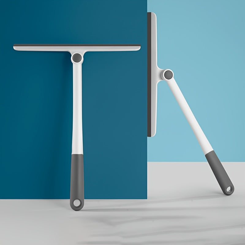 Ko'p funksiyali silikon dush squeegee stendi bilan | 360° aylanuvchi dizayn hammom, yotoqxona, yashash xonasi uchun toza oynalar va oynalarni tozalash | Oson ushlash tutqichi