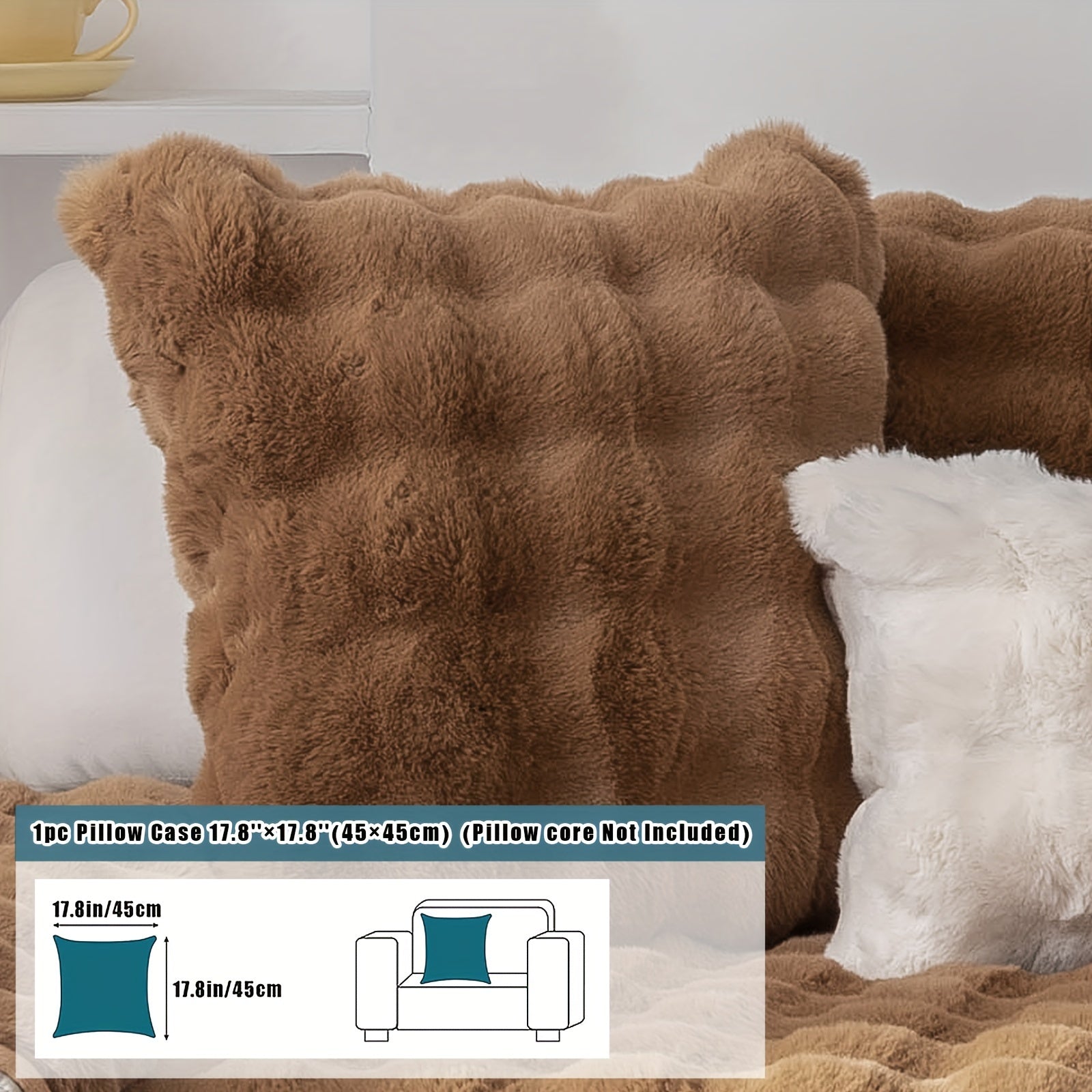 Имитация кролика плюшевая подушка-диван для домашних животных, дружелюбная к собакам с нескользящим чехлом для защиты мебели и декора в спальне, офисе или гостиной.