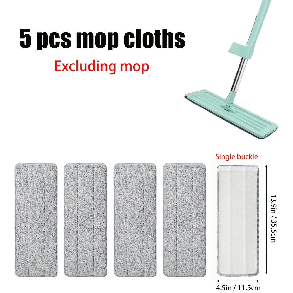 5 ta Mikroto'qima Mop Matolari to'plami - Nam va quruq tozalash uchun spray funksiyasi bilan uchburchak va to'g'ri burchakli almashtirish boshlarini o'z ichiga oladi, qayta ishlatiladigan