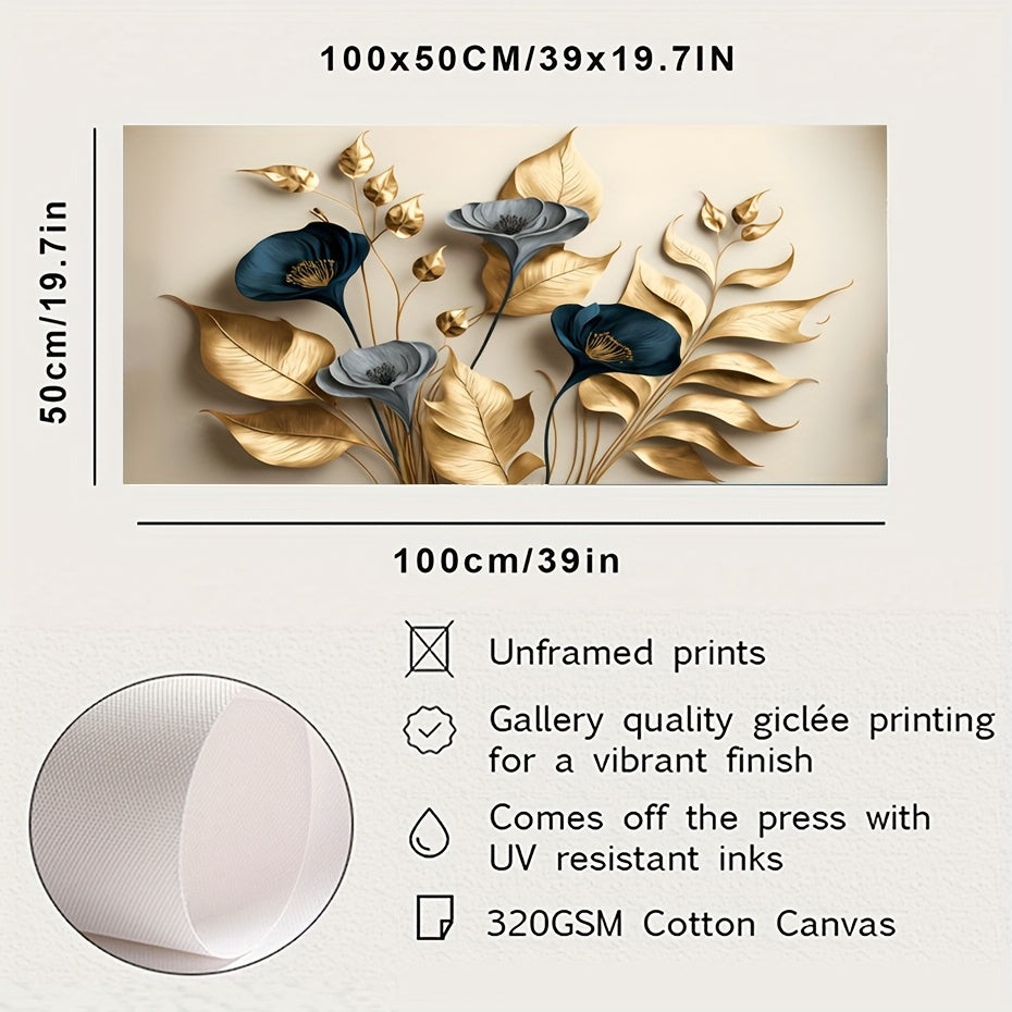 Canvas Wall Art Modern Gold Leaves Painting for Bedroom Living Room Office Dorm