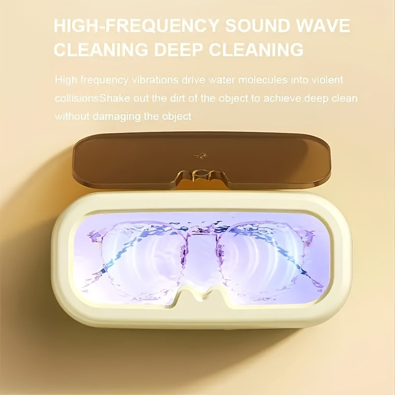 Portable USB Rechargeable Eyeglass and Watch Cleaner with Blue Light and Vibration