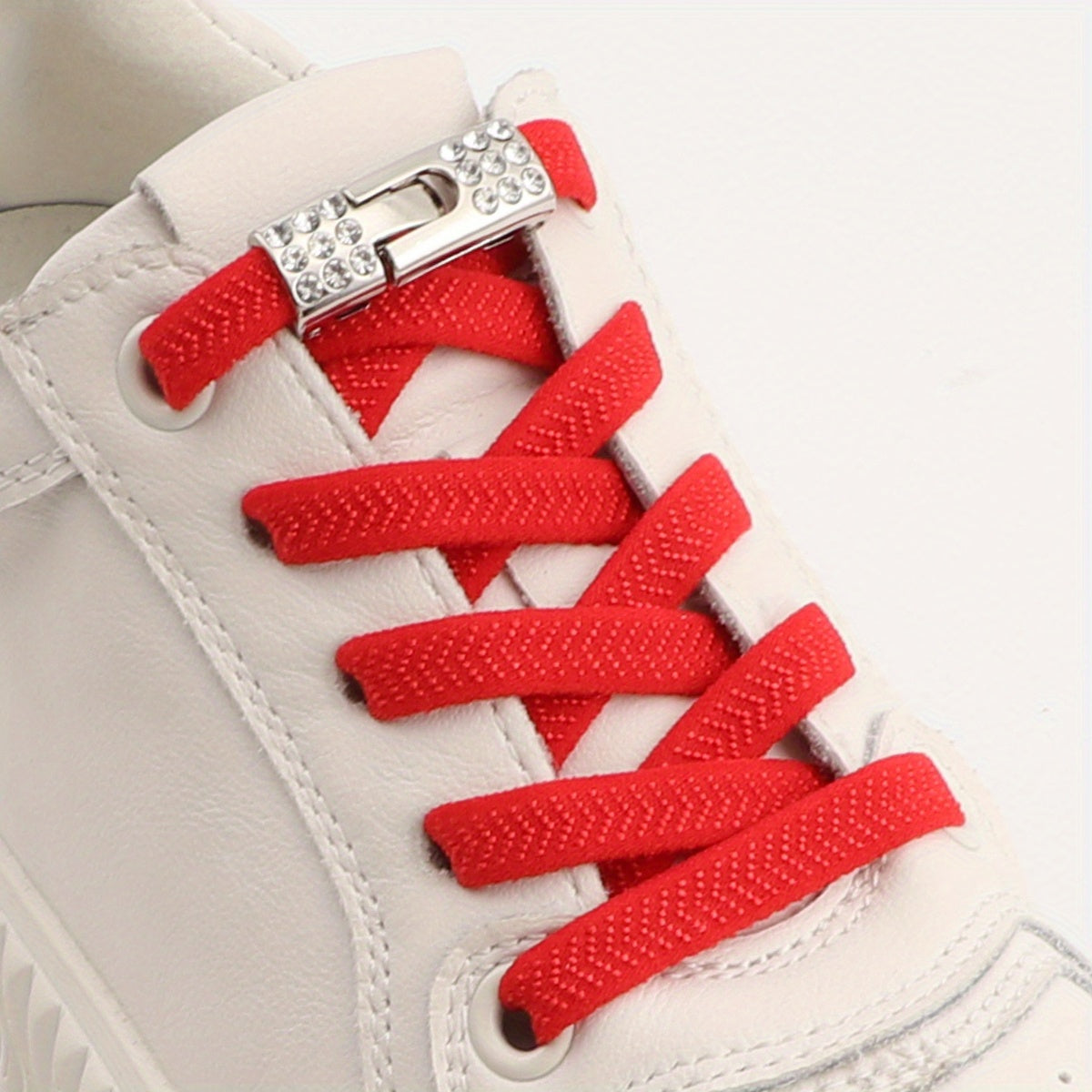 Unisex Rhinestone No-Tie Shoelaces With Buckle Polyester Fashion Sneakers Accessories
