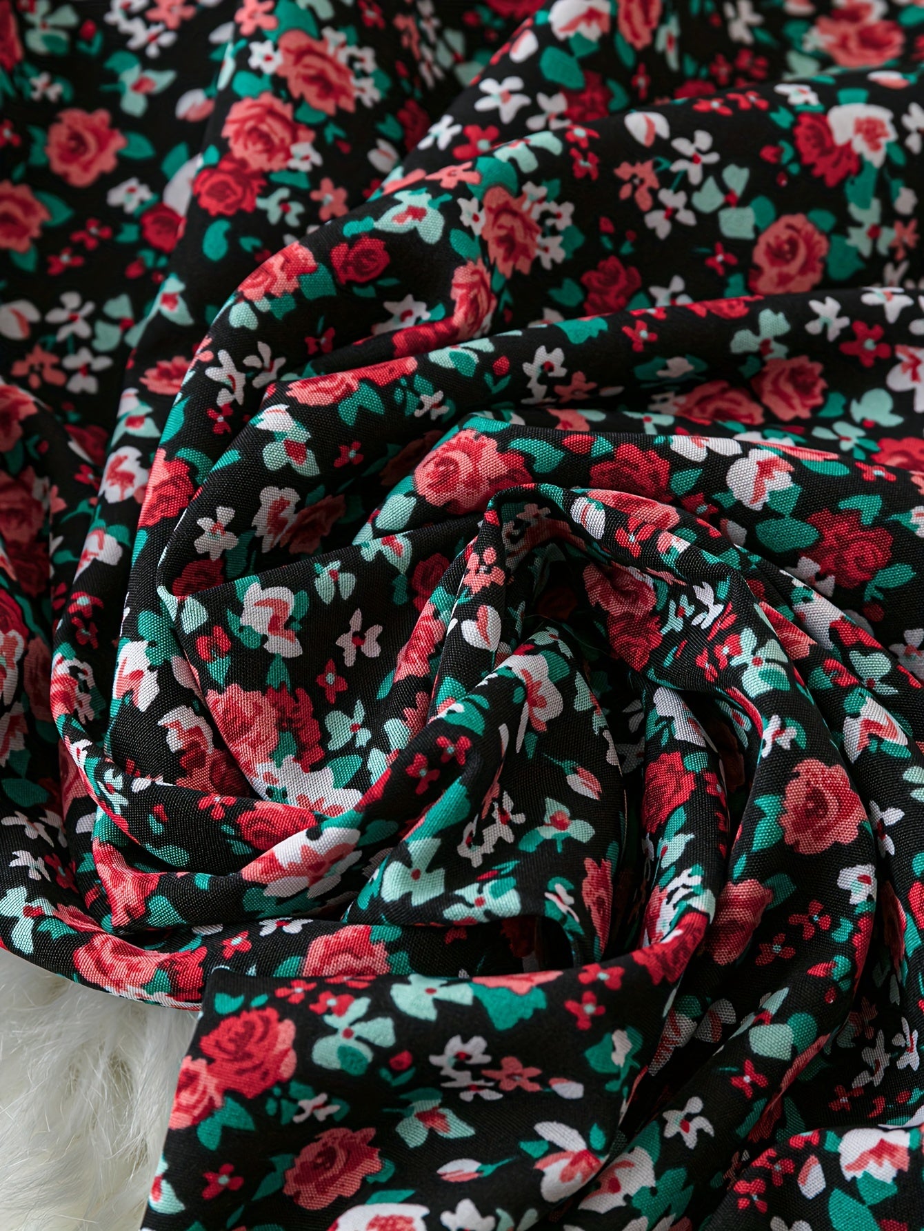 Women’s Floral Print Jumpsuit Square Neck Ruched Slim Fit Spring Fall Casual Formal