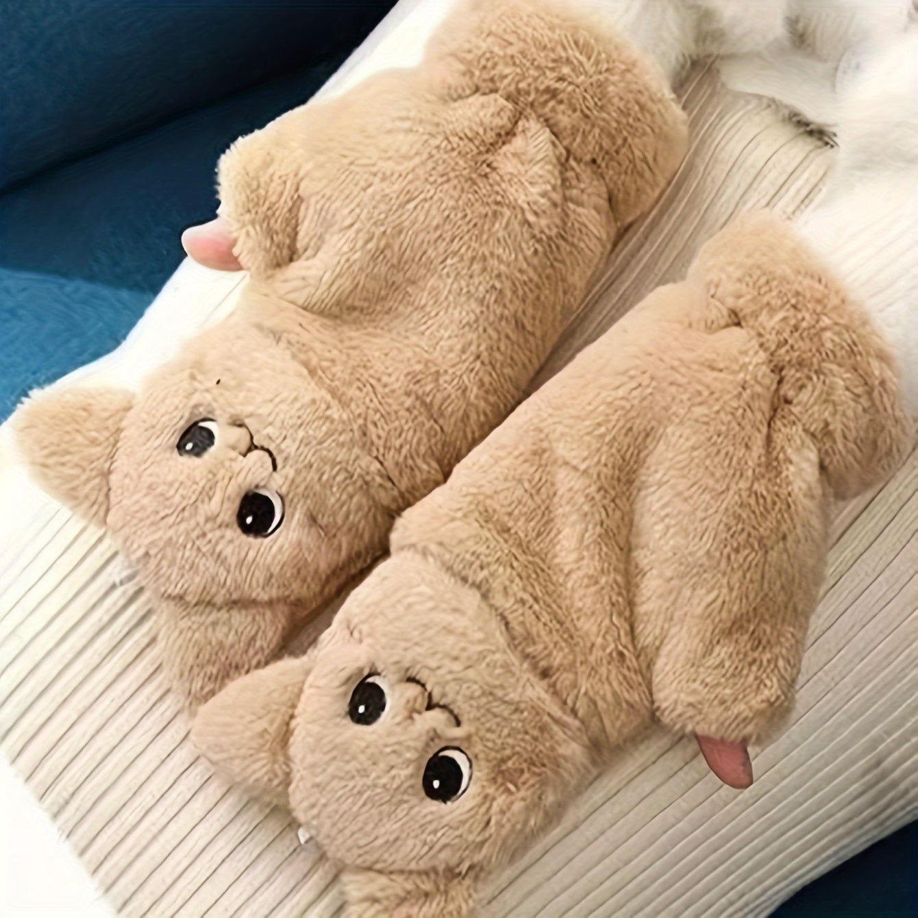 Women's Animal Cartoon Winter Mittens with Flip Tops Plush Warm Casual