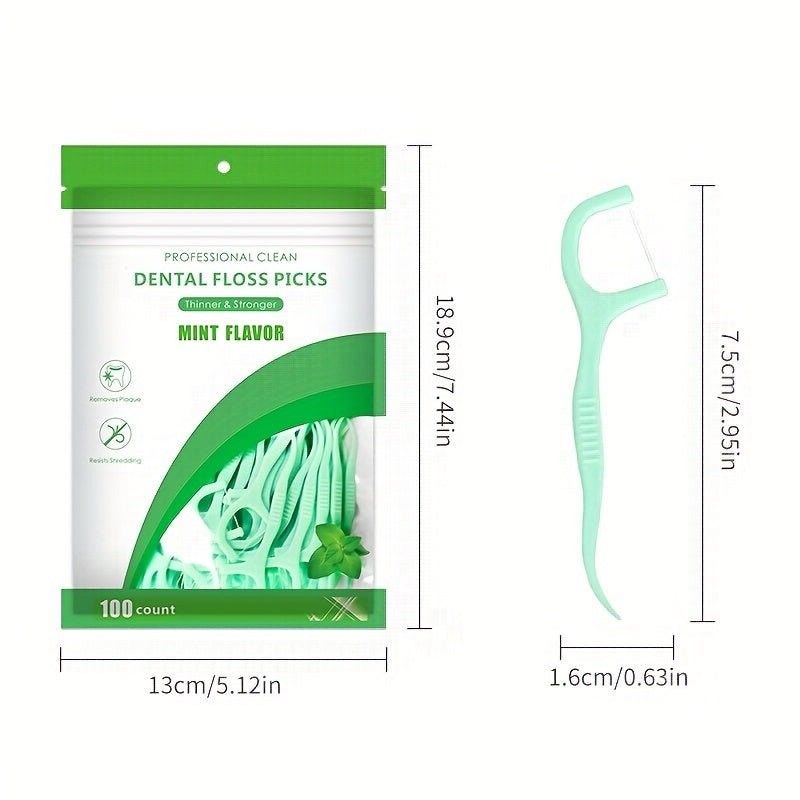 Disposable Mint Floss Picks 100/300/500 Pack, Deep Cleaning, Portable