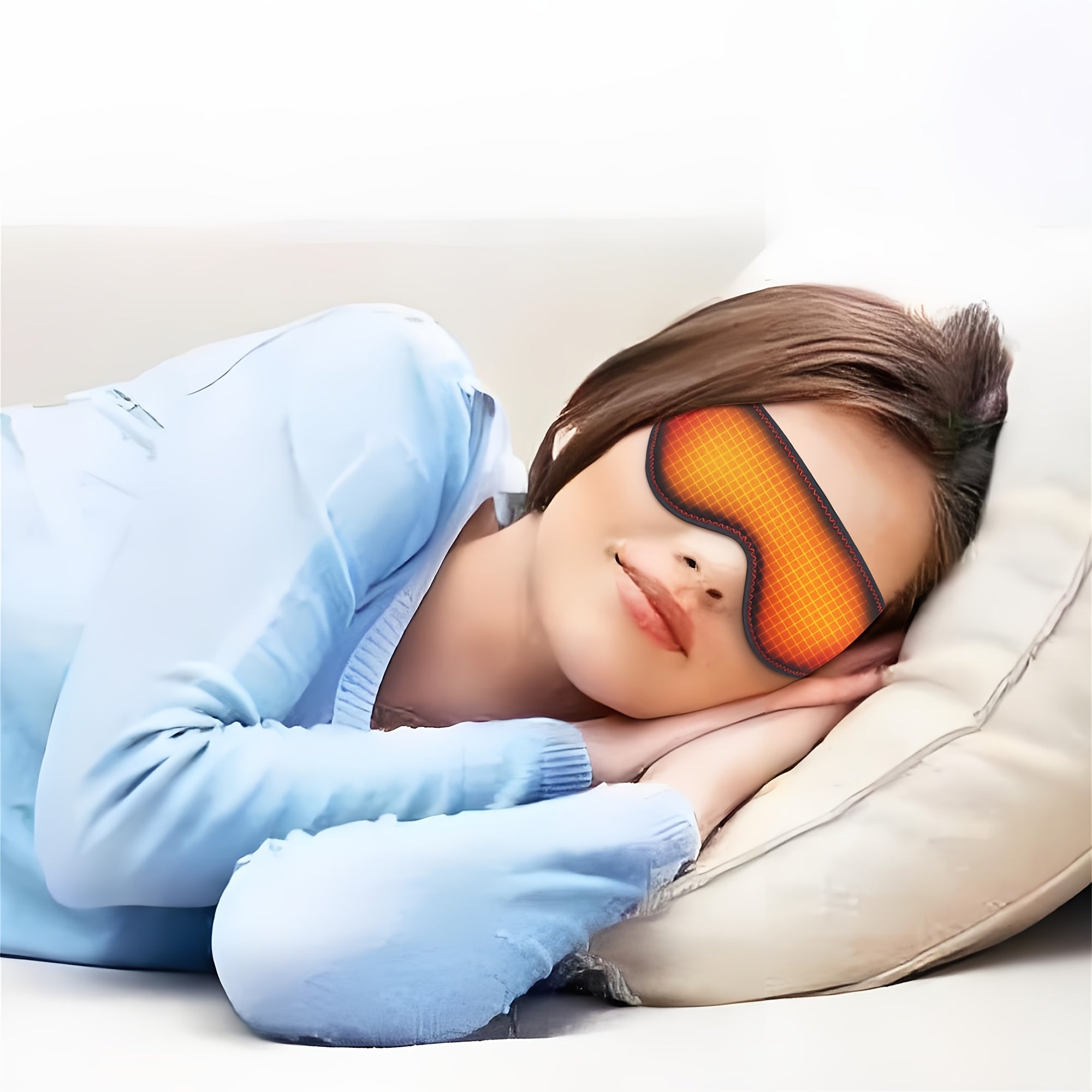 Heated Eye Mask USB Washable for Hot Compress Relaxing Eyes Sleep Aid