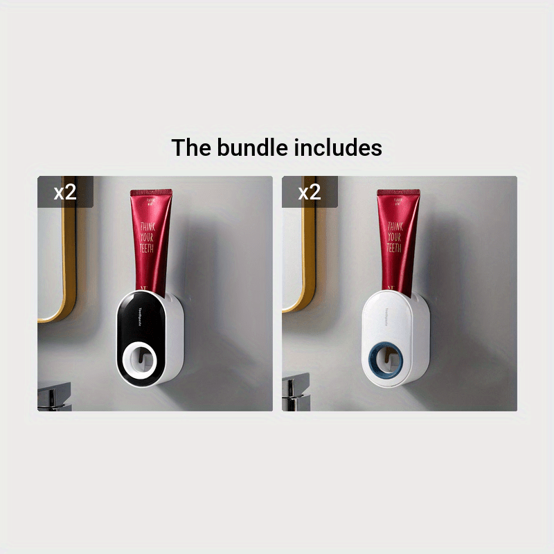 Automatic Toothpaste Dispenser Wall Mount Bathroom Accessories Set