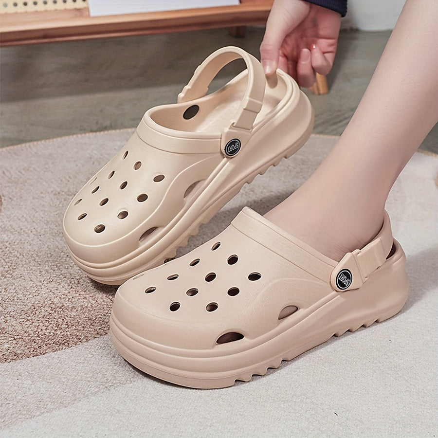 Women's Solid Color Clogs Casual Hollow Out Garden Beach Shoes