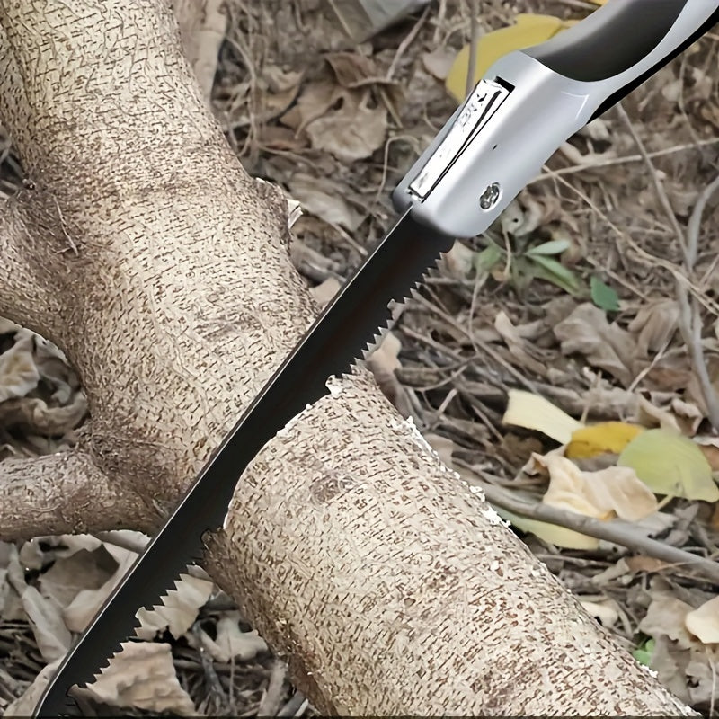 Sierra de mano plegable de acero aleado con empuñadura antideslizante para jardinería, camping y uso doméstico