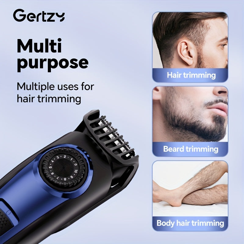 Recortadora eléctrica para hombres, barba, cuerpo, ajustable, carga USB