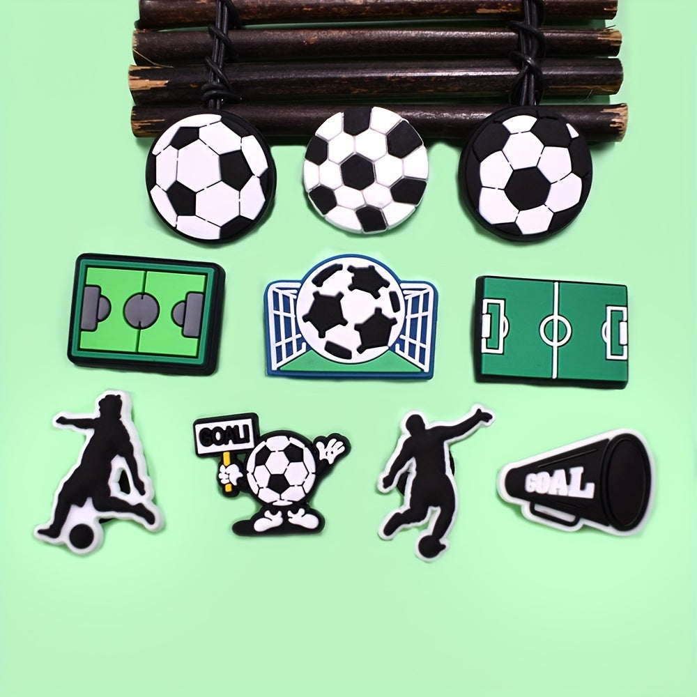 Kids Soccer Shoe Charms Set Soft PVC Sports Jersey Sandal Decorations 30/50/90pcs