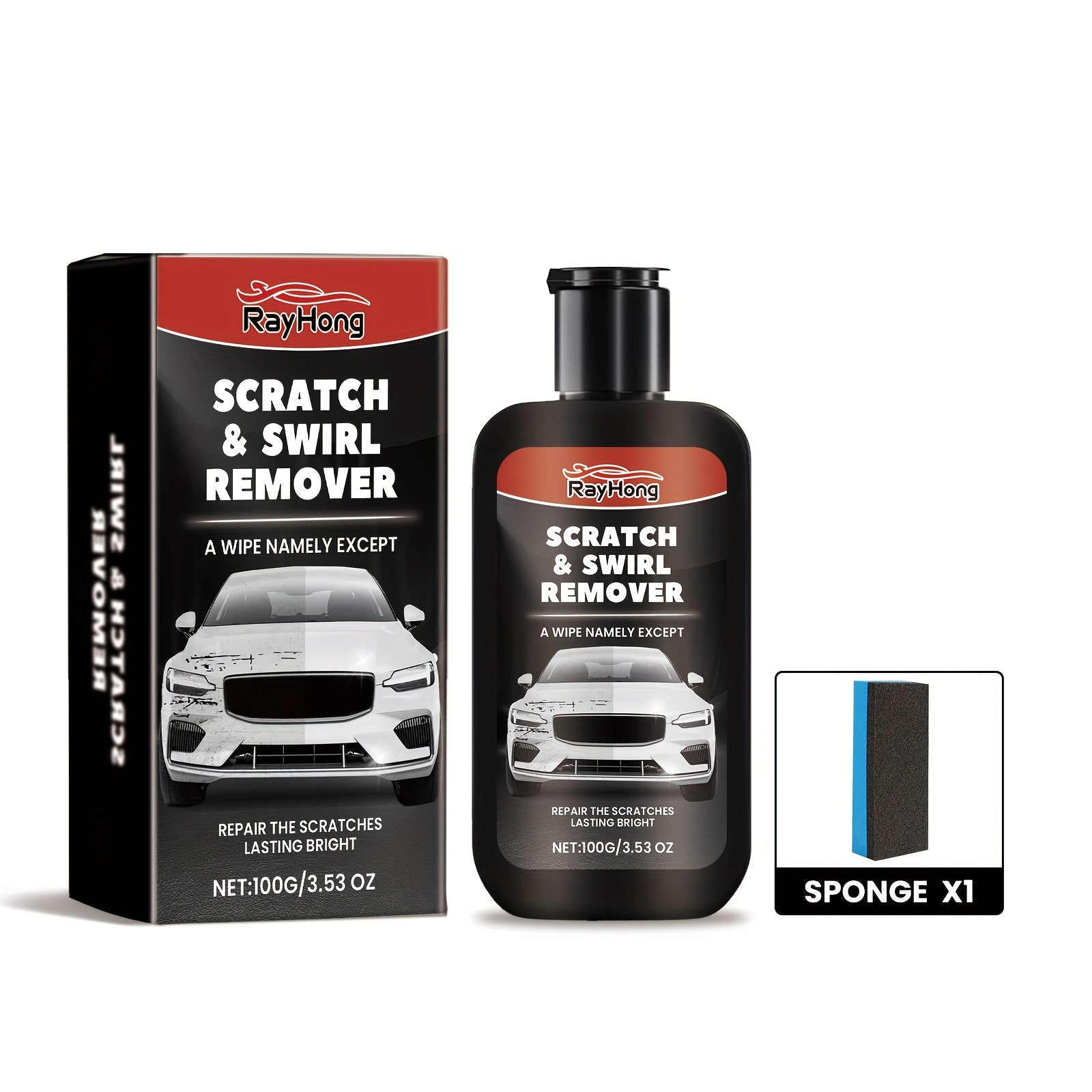 Car Scratch Repair Cream for Auto Body, Long-Lasting Shine, Safe for Metal