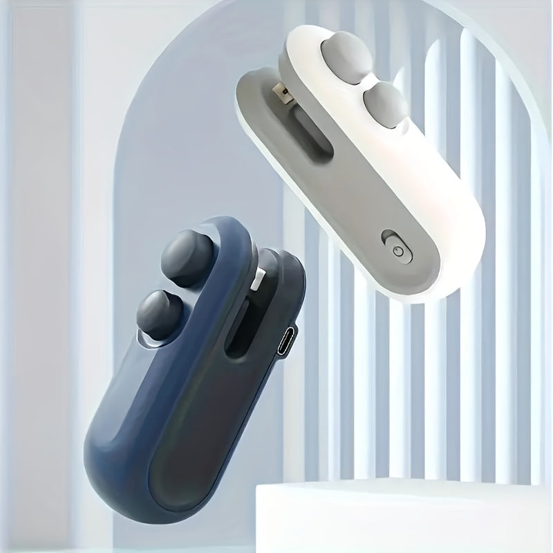 Mini sumka yopish uchun kesgich bilan USB qayta zaryadlanadigan portativ issiqlik yopish mashinasi chips uchun plastik sumkalar oq