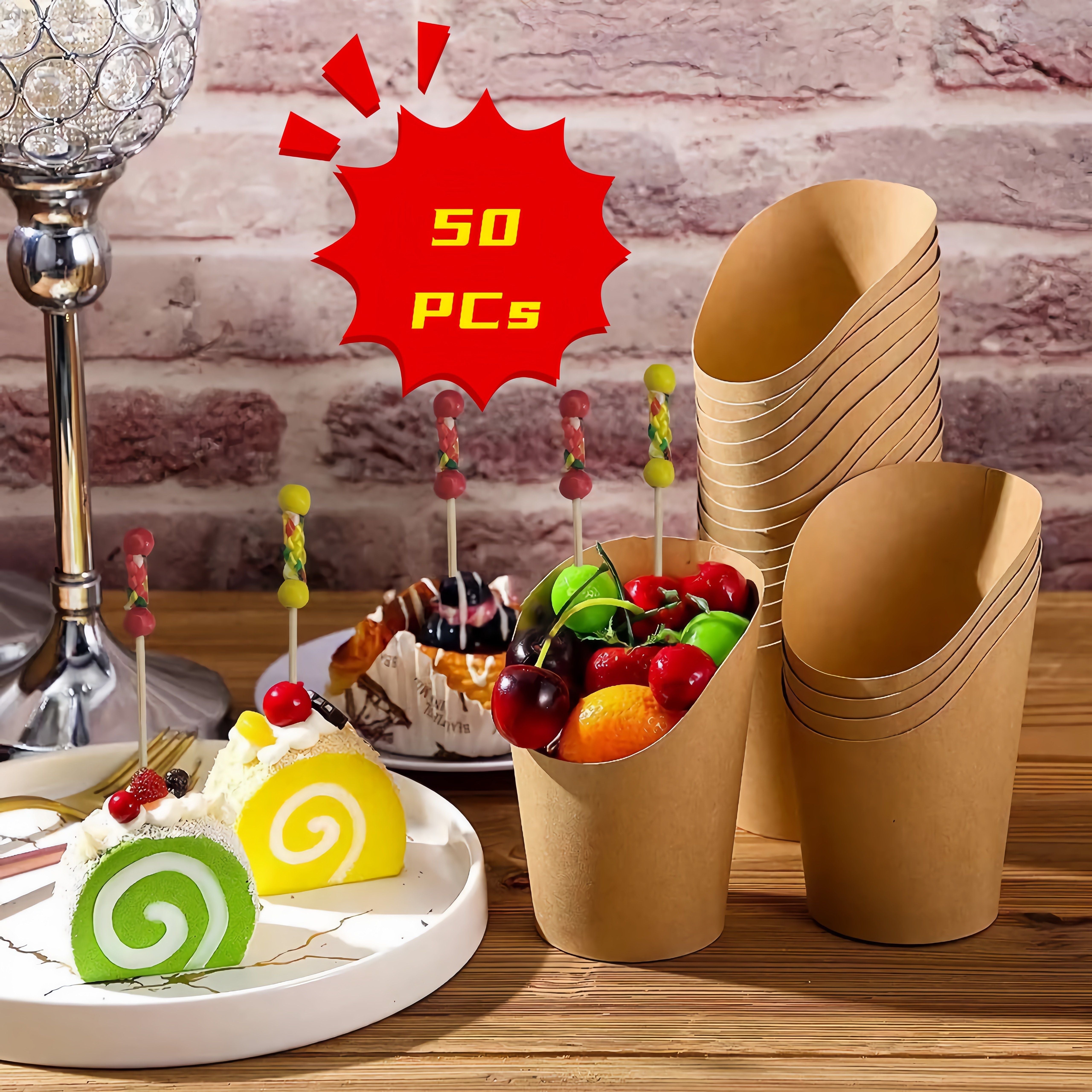 50 French Fry Racks and 12oz Disposable Paper Cups for Food Service