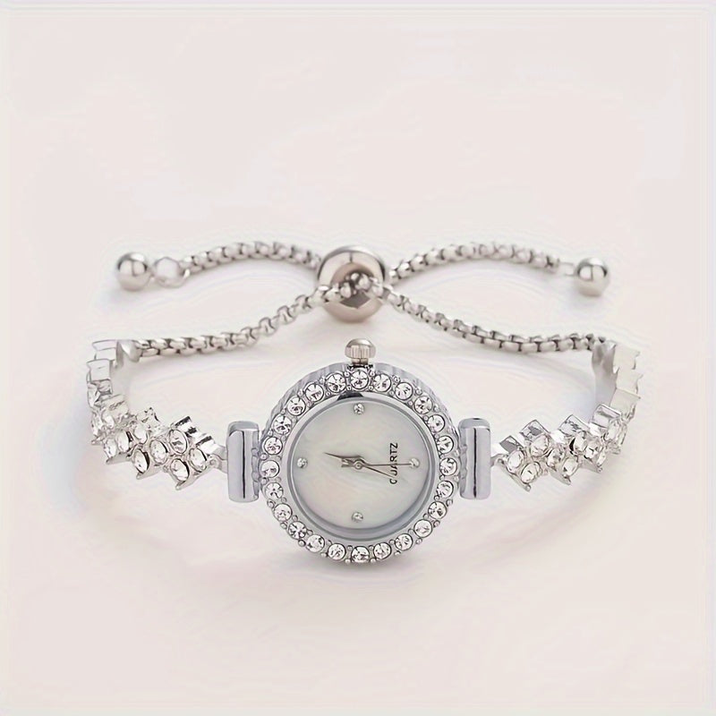 Women's Quartz Watch Rhinestones Circular Case Analog Display Luxury