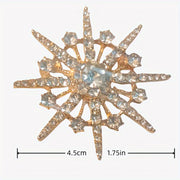 Unisex Silver Snowflake Brooch Dazzling Sparkling Jewelry Accessory