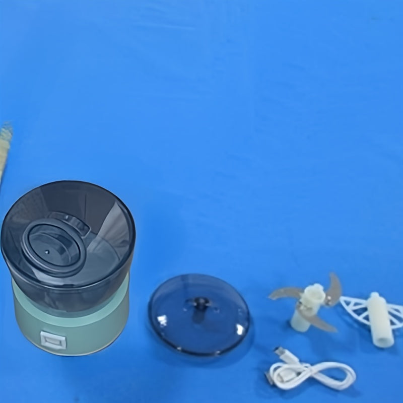 3-in-1 Elektr oziq-ovqat protsessori USB bilan qayta zaryadlanadigan 1400 RPM oshxona maydalagichi maydalagich bo'laklagichi