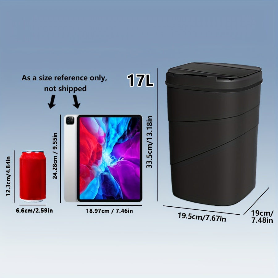 Универсальная мусорная корзина, подходящая для использования на кухне и в ванной, с крышкой, открывающейся по сенсору. Идеально подходит для пищевых отходов и отходов из ванной, таких как бумажные полотенца, волосы и косметика.