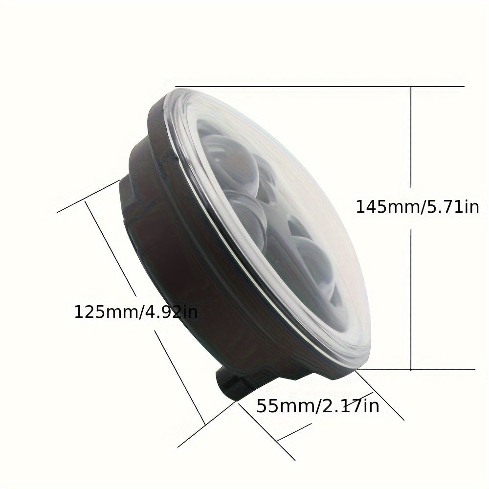 Farola de motocicleta LED de cromo negro de 5.75 pulgadas con halo DRL y señal de giro