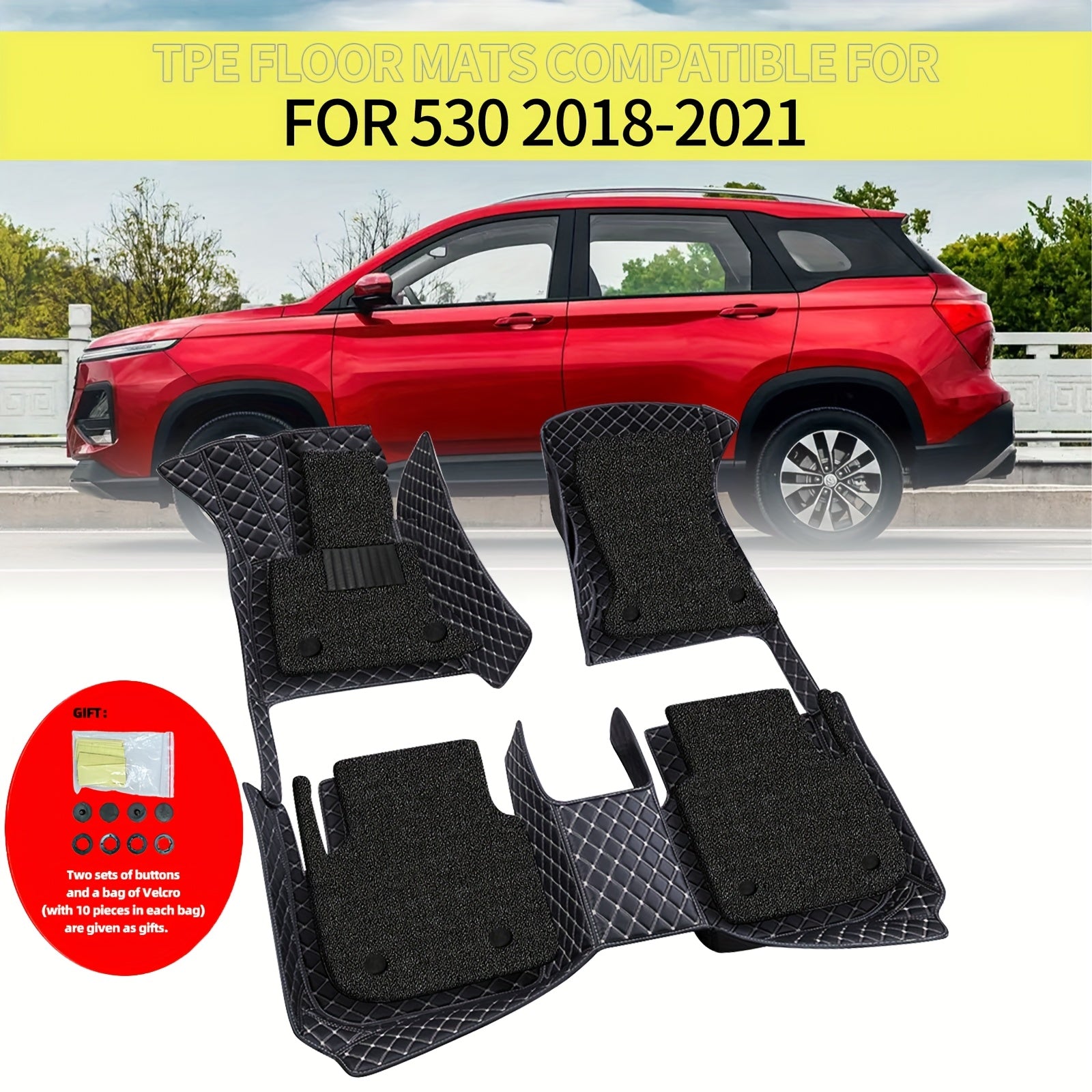 Car Floor Mats Double Layer PU Leather Full Coverage for Sedan