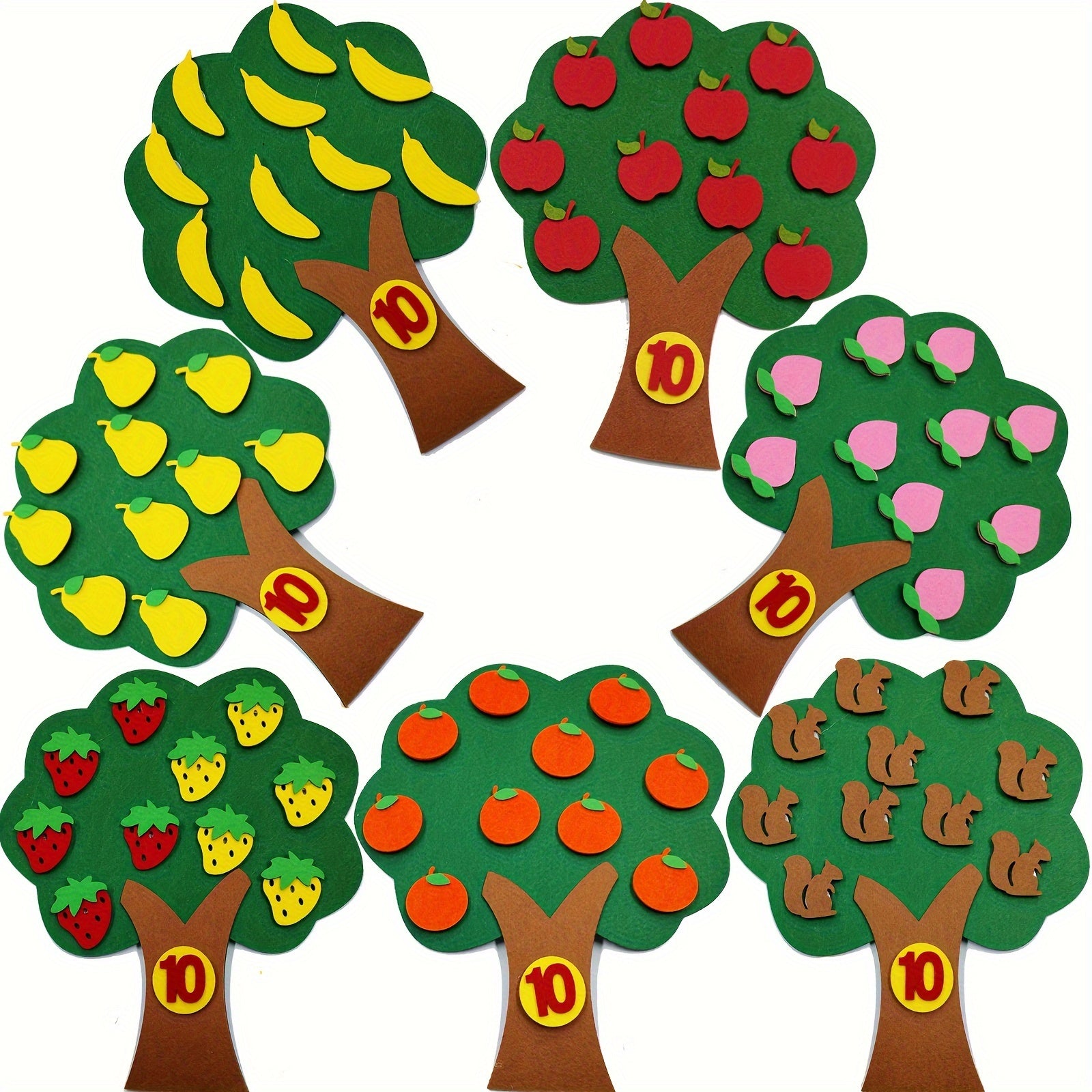 Educational Apple Tree Felt Board for Learning Numbers Counting and Math Games for Kids