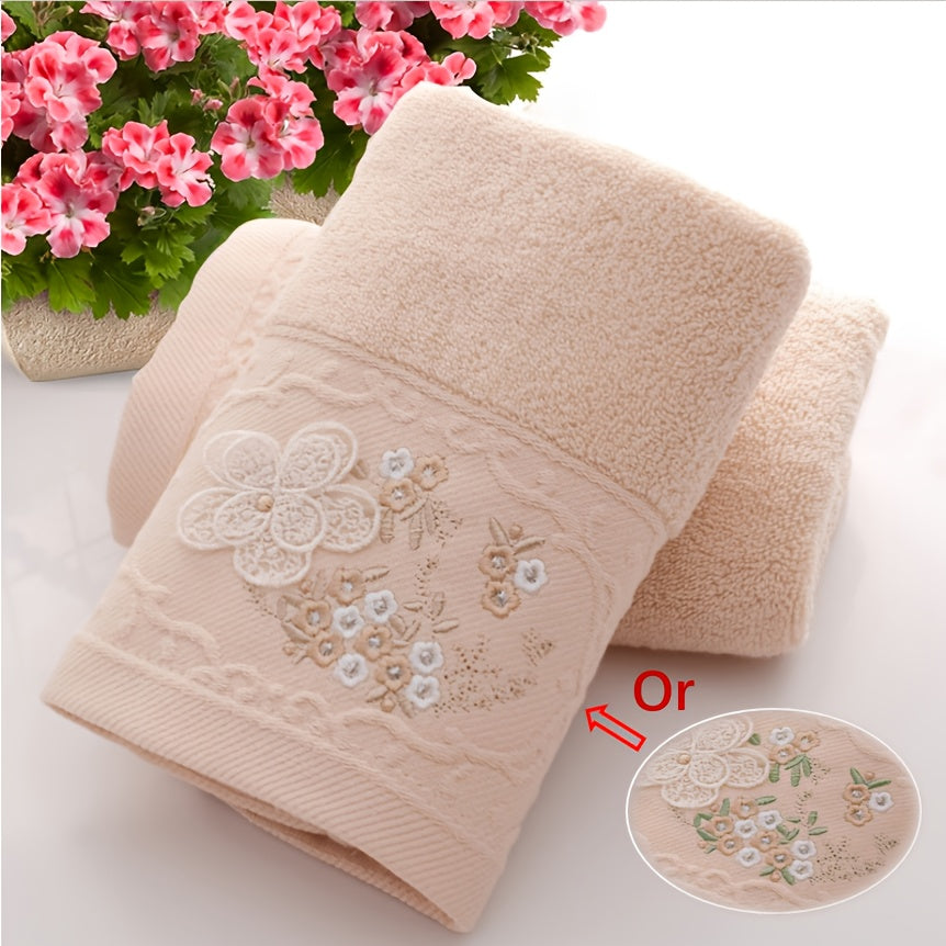 Cotton Embroidered Hand Towels Set Quick-Drying Absorbent for Bathroom