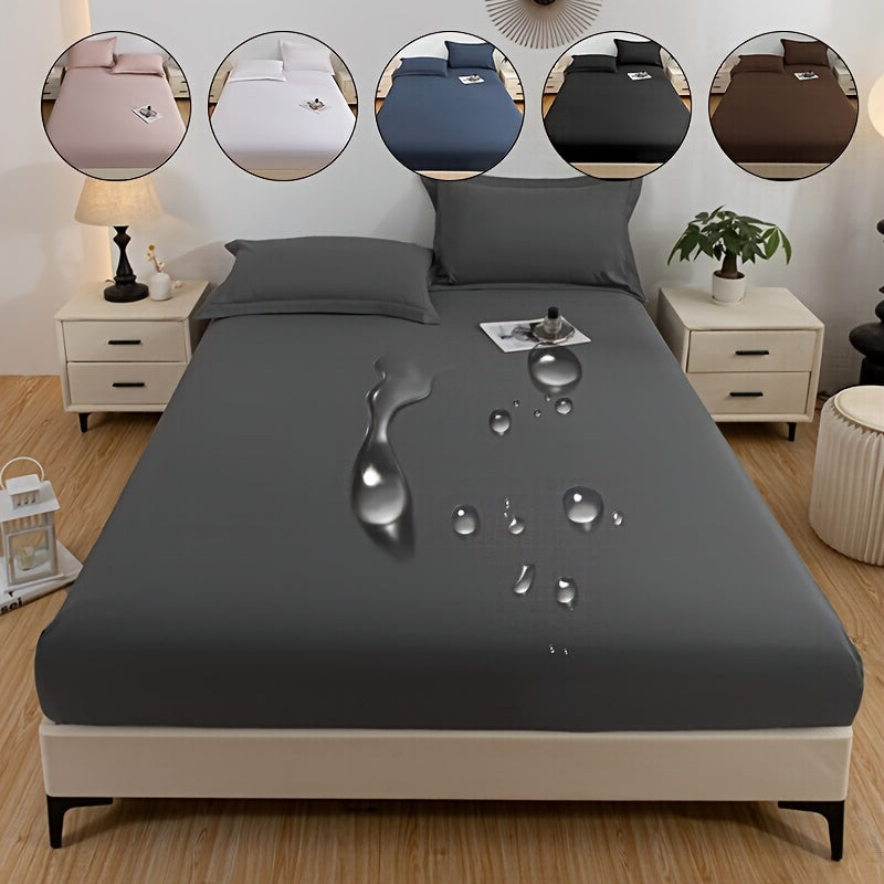 Водонепроницаемый защитный чехол для матраса на односпальную кровать (наволочка и наполнитель не включены). Мягкий и приятный к коже однотонный натяжной чехол для защиты матраса от пыли.