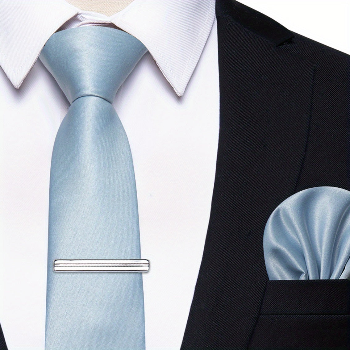 Erkaklar uchun bir rangli galstuk klipi, to'ylar, partiyalar va rasmiy kiyimlar uchun