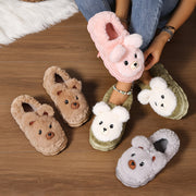 Women's Fleece-Lined Winter Shoes Non-Slip Indoor Cartoon Animal