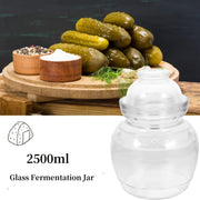 Glass Fermentation Jar with Water Seal Airlock and Cleaning Brush for Pickles Kimchi Sauerkraut and Kombucha