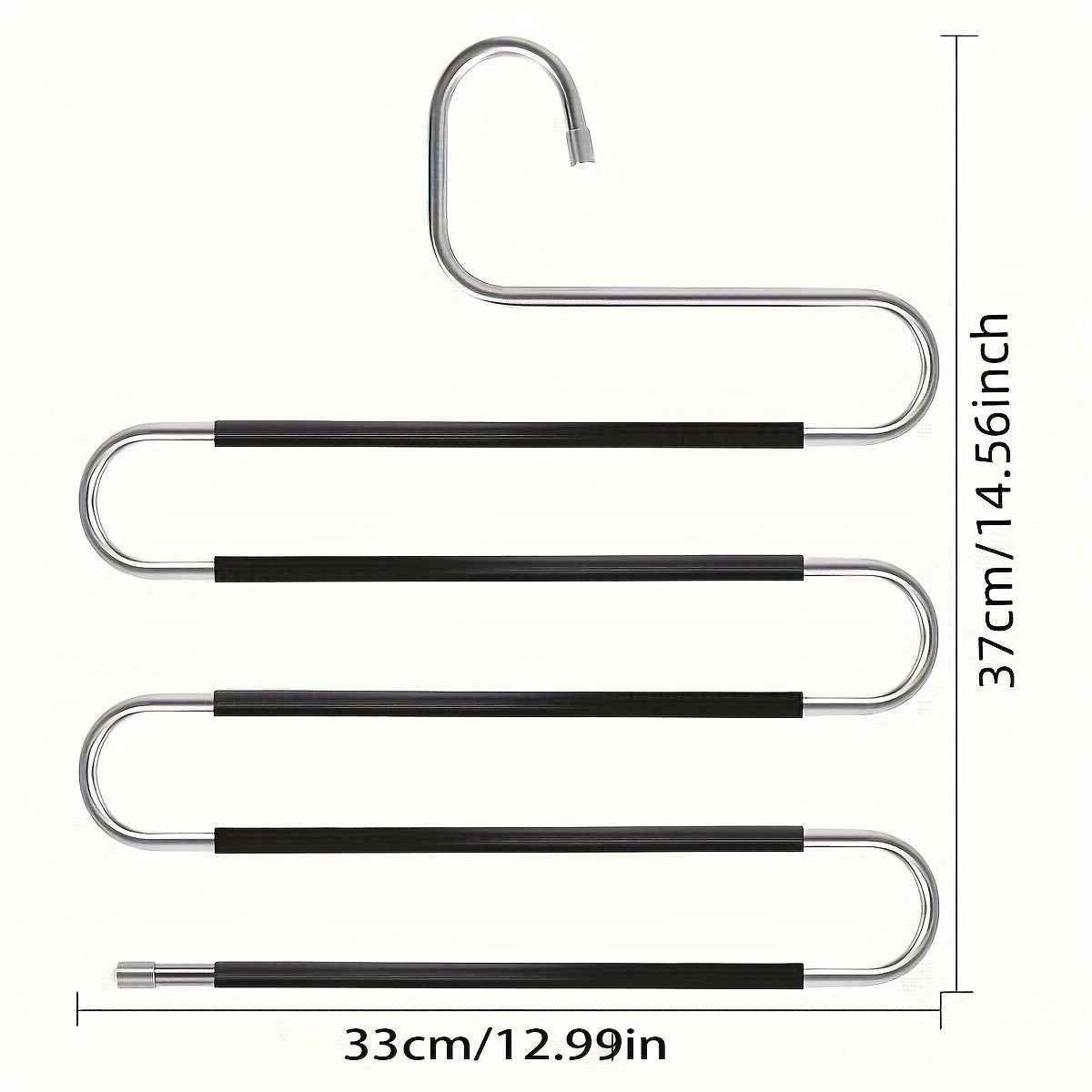 5-Layer Stainless Steel Non-Slip Pants Hanger Set for Home 36.98cm