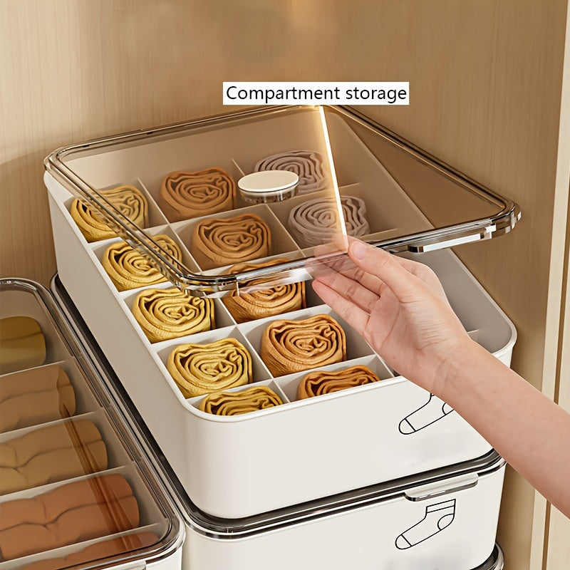 Juego de 3 cajas de almacenamiento blancas para ropa interior con divisores para sujetadores, calcetines y ropa interior