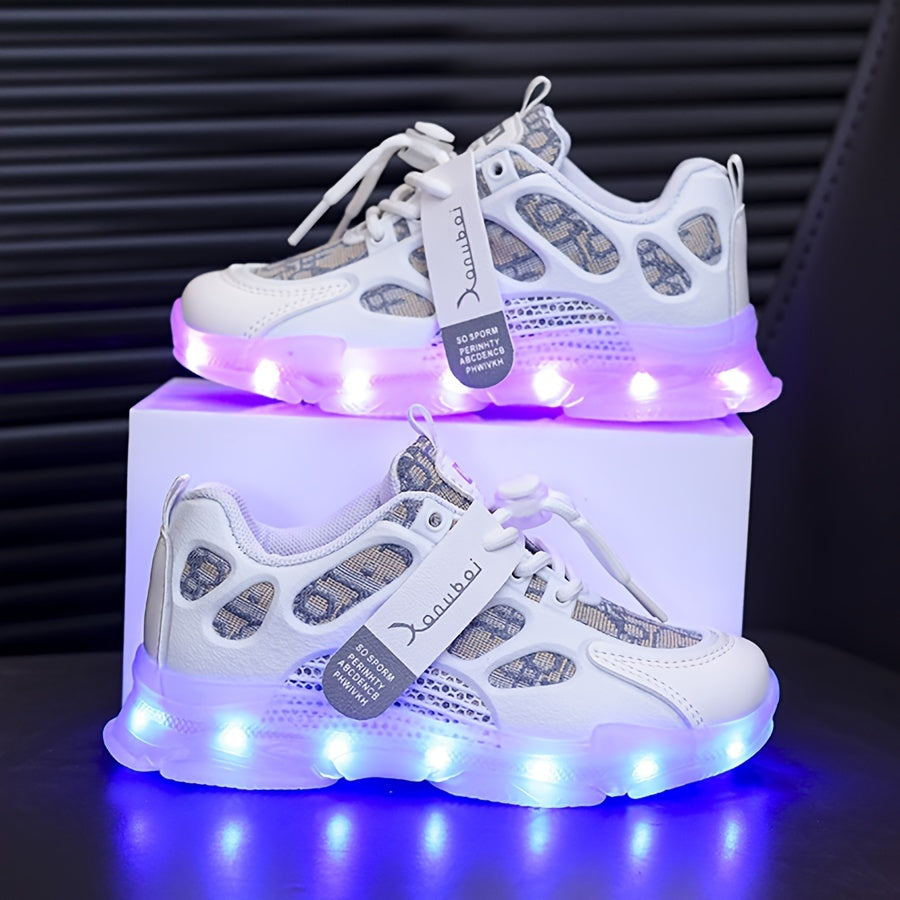 LED Sneakers for Kids and Adults Black White Blue Glow Breathable Comfortable Casual Shoes