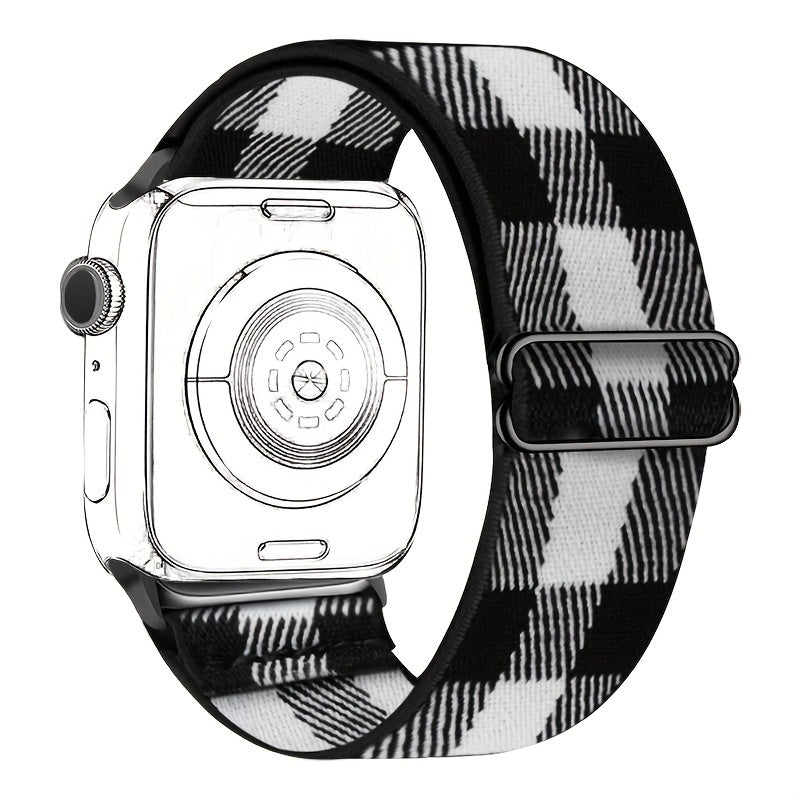 Leopard Print Nylon Watch Band for Apple Watch Series 1-7 and SE 38mm-45mm Adjustable Breathable Lightweight Men Women