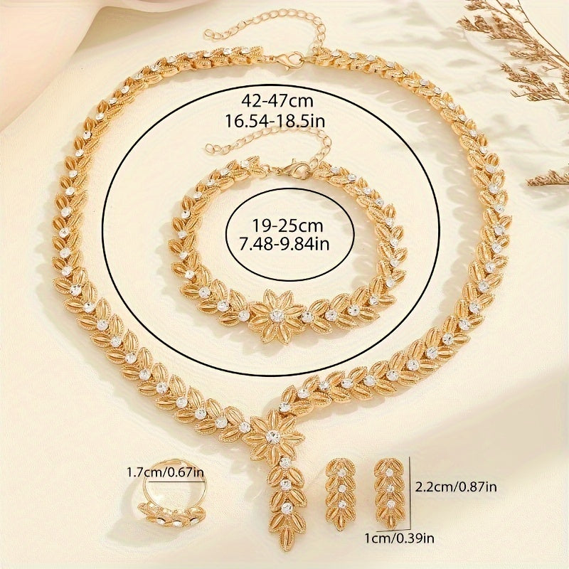 Bohemiya vintage zargarlik buyumlari to'plami ayollar uchun taqinchoq, bilaguzuk, uzuk, quloqchinlar, rhinestone, alloy