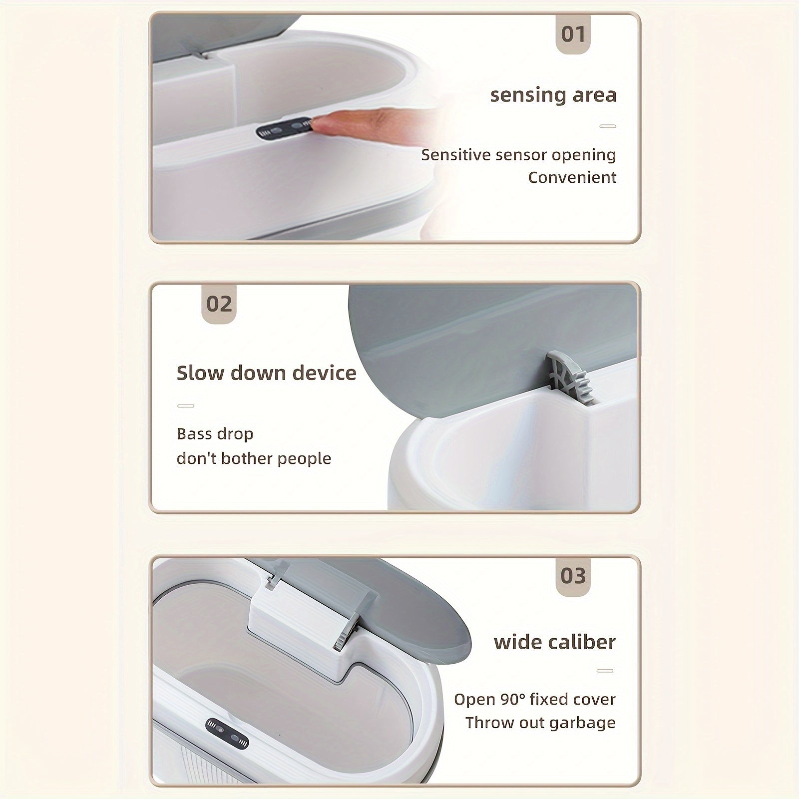 12L Touchless Trash Can with Sensor Battery Operated Kitchen Bathroom Office