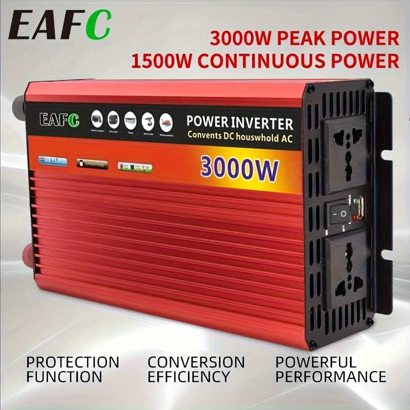 Automotive Power Converter 1500W Continuous 3000W Peak 12V to 220V Inverter